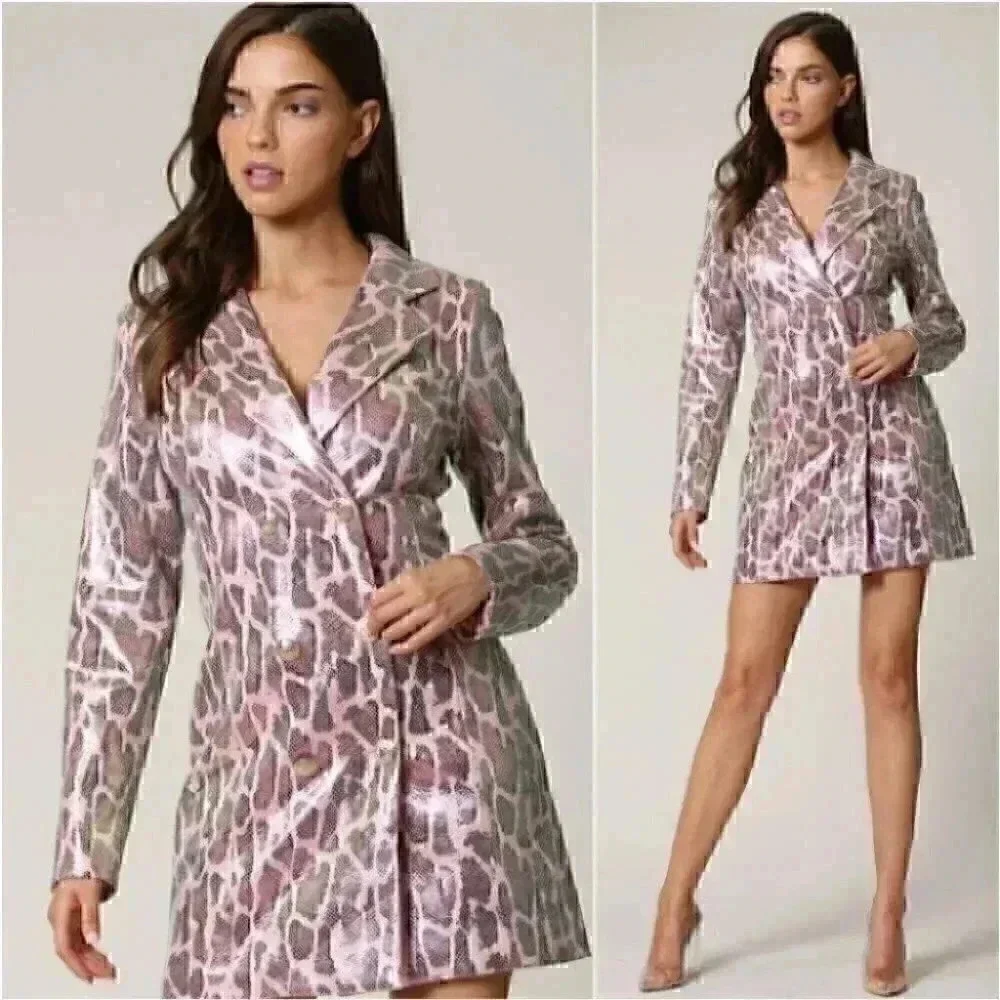 KENDRA Snake Print Blazer Dress